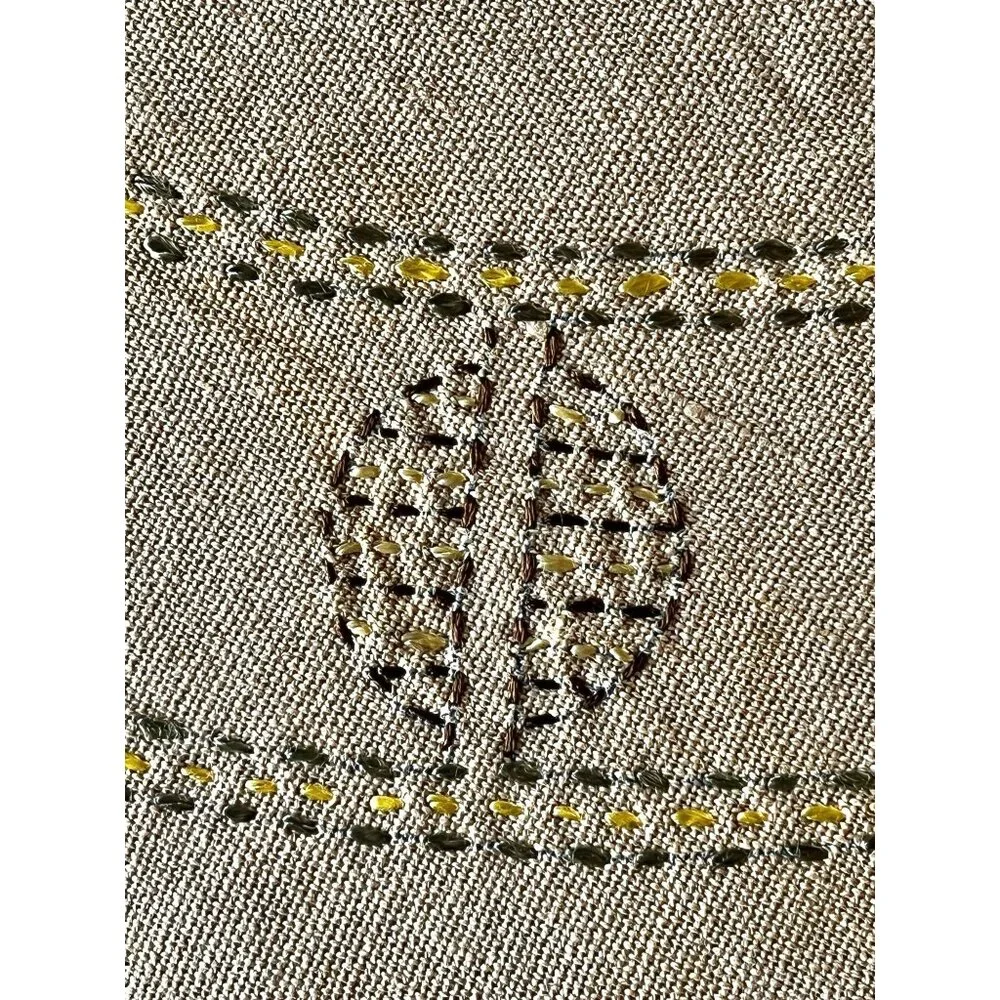 Vintage Spider Web Embroidered Tablecloth  Unfinished Hem Broudys Art Shop 36x33